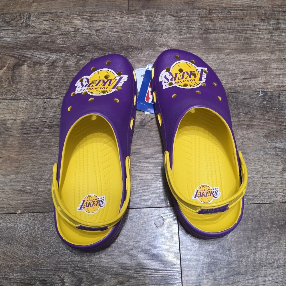 Crocs LA Lakers Sandals Men Size 11 - Picture 10 of 13